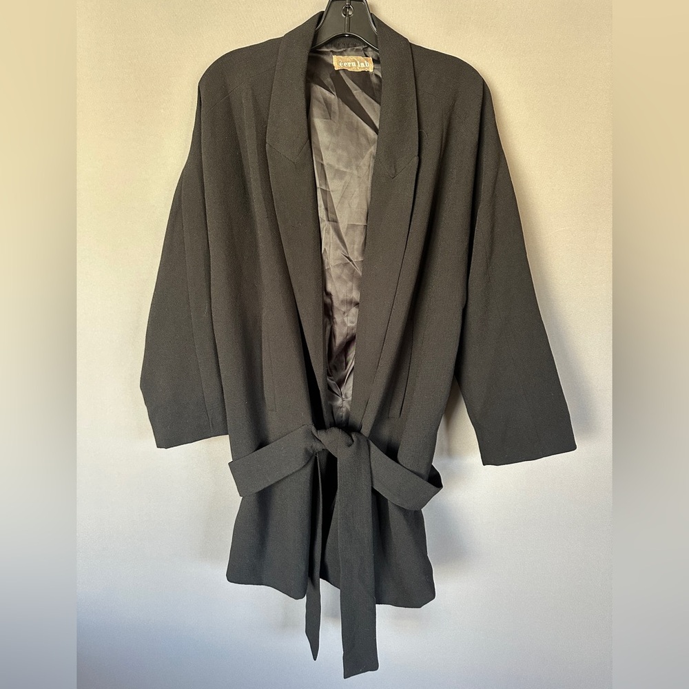 Elegant Black Women's Coat Kimono Blazer